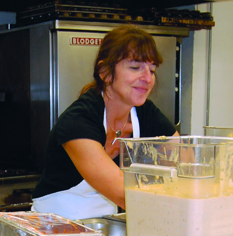 lise Desrochers prepping food