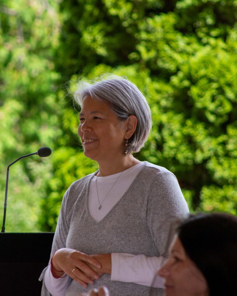 bonnie with trees in background