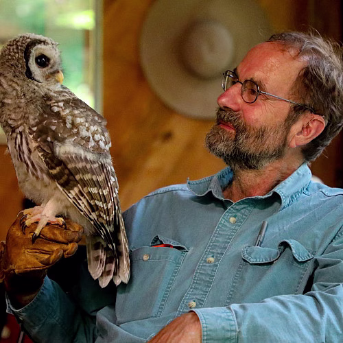 Man with owl on his arm