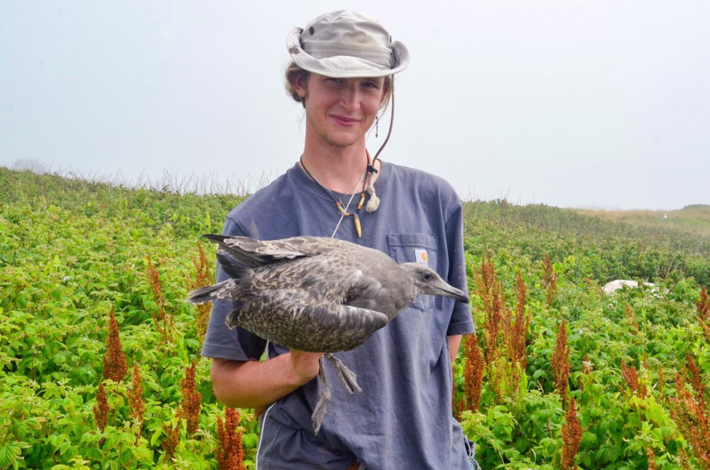 Goldwater Scholar Wriley Hodge ’24 at the College of the Atlantic Alice Eno Field Research St...