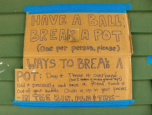 Instructions for breaking a pot