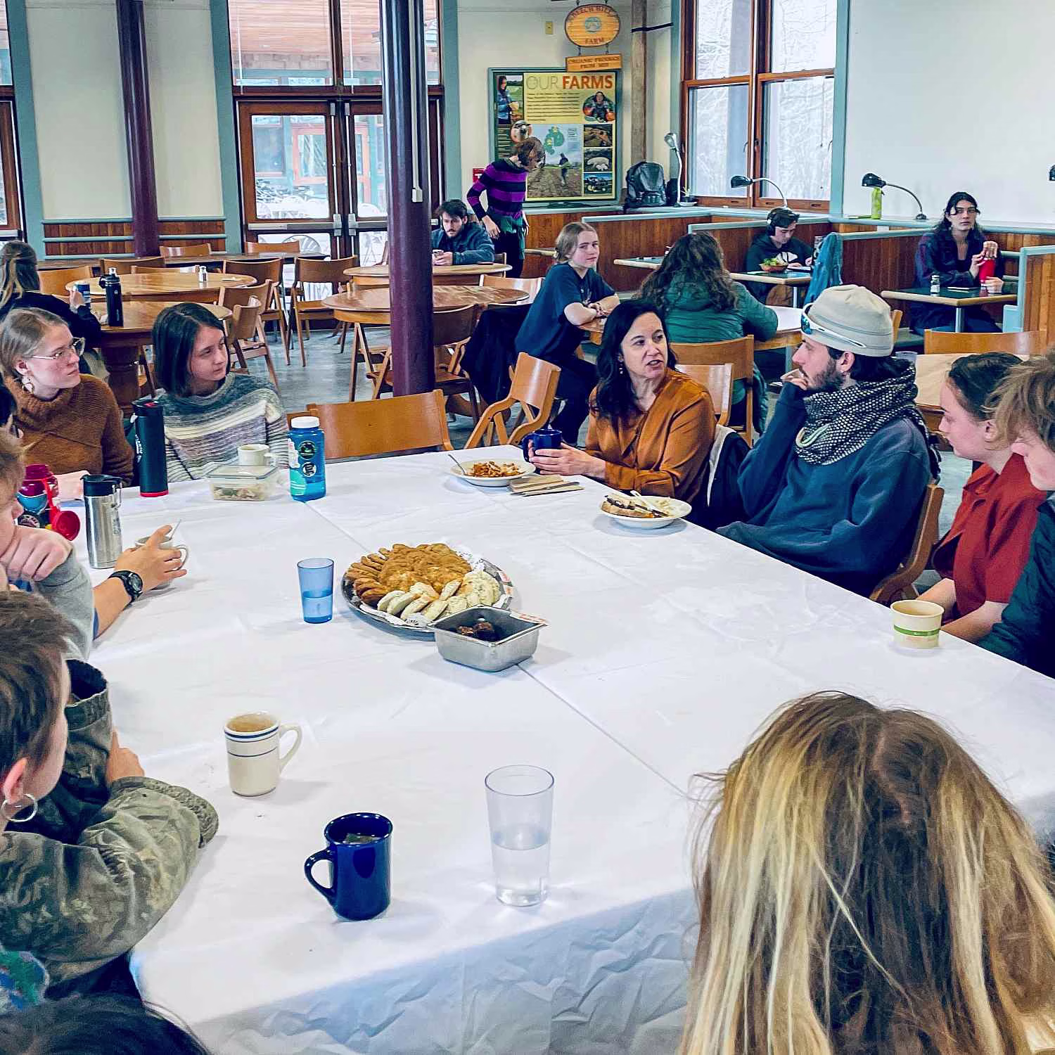 College of the Atlantic President-Elect Dr. Sylvia Torti meets with students in the school's Take...