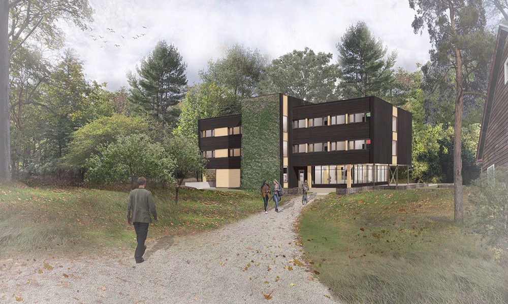 Modern building in a natural setting