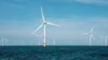 Offshore wind turbines in ocean