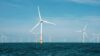 Offshore wind turbines in ocean